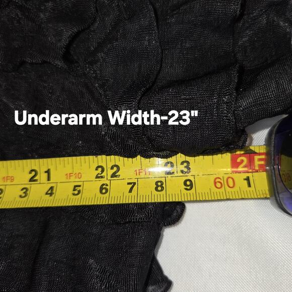 George Black Stretchy Top 4X 26/28W Tiered Ruffles Frilly Comfy Goth Witchy - Picture 14 of 15